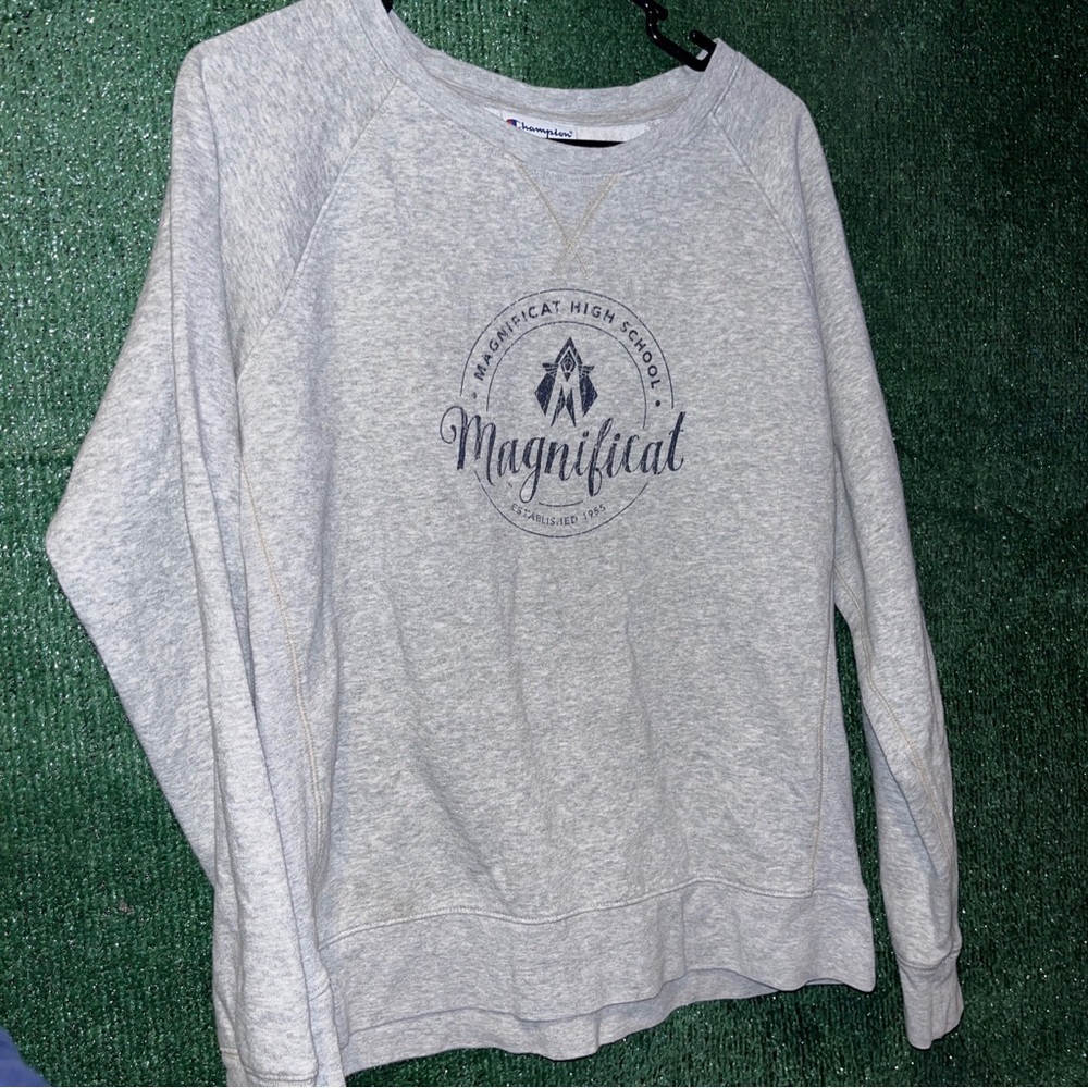 vintage Y2K Magnificat High School Blue Streaks Gray Champion Sweatshirt L Ohio